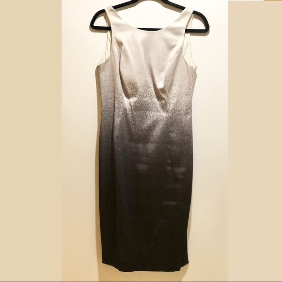 KAREN MILLEN BLACK AND WHITE BALAYAGE SATIN-LIKE TANK DRESS - Picture 4 of 16